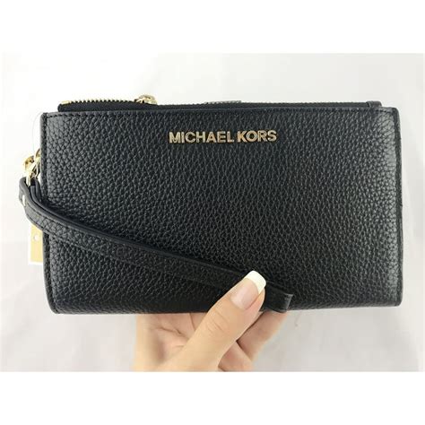 michael kors phone wallet glossy leather|leather michael kors wallet women.